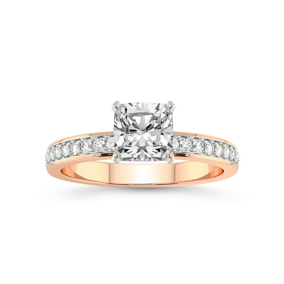 3 Carat IGI Certified Cushion Shape Lab Grown Diamond Engagement Ring | 14K Rose Gold |Charm Of Love Eternity Lab Diamond Ring | FG-VS1-VS2 Quality Friendly Diamonds