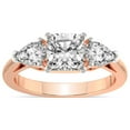 thumbnail image 1 of IGI Certified 3 Carat Cushion Shape Lab Grown Diamond Engagement Ring | 14K Rose Gold | Della Three stone Pear Shape Side Lab Diamond Ring | FG-VS1-VS2 Quality Friendly Diamonds, 1 of 6