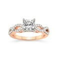 thumbnail image 1 of 3 Carat IGI Certified Cushion Shape Lab Grown Diamond Engagement Ring | 14K Rose Gold | Lorene Twisted Shank Lab Diamond Ring | FG-VS1-VS2 Quality Friendly Diamonds, 1 of 5