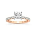thumbnail image 1 of 3 Carat IGI Certified Cushion Shape Lab Grown Diamond Engagement Ring | 14K Rose Gold | Zoey Eternity Lab Diamond Ring | FG-VS1-VS2 Quality Friendly Diamonds, 1 of 5