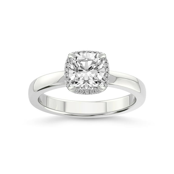 3 Carat IGI Certified Cushion Shape Lab Grown Diamond Engagement Ring | 14K White Gold | Anna Hidden Accents Halo Lab Diamond Ring | FG-VS1-VS2 Quality Friendly Diamonds