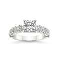 thumbnail image 1 of 3 Carat IGI Certified Cushion Shape Lab Grown Diamond Engagement Ring | 14K White Gold | Danica Side Oval Diamond Eternity Lab Diamond Ring | FG-VS1-VS2 Quality Friendly Diamonds, 1 of 5