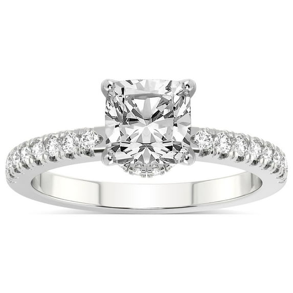 3 Carat IGI Certified Cushion Shape Lab Grown Diamond Engagement Ring | 14K White Gold | Galen Secret Halo Lab Diamond Ring | FG-VS1-VS2 Quality Friendly Diamonds