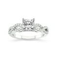thumbnail image 1 of 3 Carat IGI Certified Cushion Shape Lab Grown Diamond Engagement Ring | 14K White Gold | Lorene Twisted Shank Lab Diamond Ring | FG-VS1-VS2 Quality Friendly Diamonds, 1 of 5