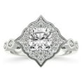 thumbnail image 1 of 3 Carat IGI Certified Cushion Shape Lab Grown Diamond Engagement Ring | 14K White Gold | Melody Vintage Halo Lab Diamond Ring | FG-VS1-VS2 Quality Friendly Diamonds, 1 of 4