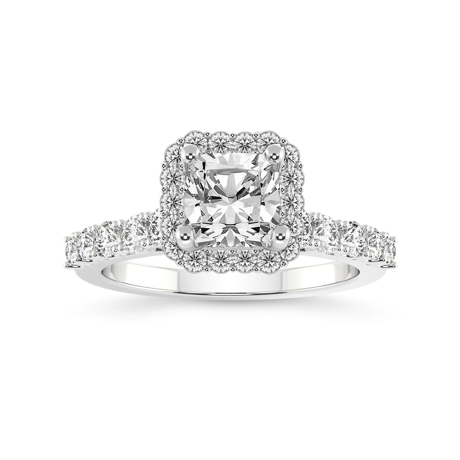 Barkev's 3 Carat Cushion Cut Lab Diamond Ring