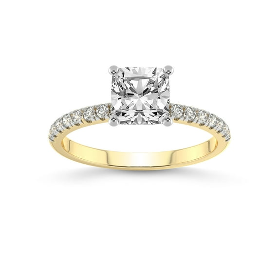 3 Carat IGI Certified Cushion Shape Lab Grown Diamond Engagement Ring | 14K Yellow Gold | Olivia Secret Halo Lab Diamond Ring | FG-VS1-VS2 Quality Friendly Diamonds