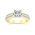 thumbnail image 1 of 3 Carat IGI Certified Cushion Shape Lab Grown Diamond Engagement Ring | 14K Yellow Gold | Sandra Side Stone Lab Diamond Ring | FG-VS1-VS2 Quality Friendly Diamonds, 1 of 5