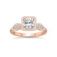 thumbnail image 1 of 3 Carat | IGI Certified Cushion Shape Lab Grown Diamond Engagement Ring For Women 14K Rose Gold | Lab Created Everly Vintage Bezel Diamond Engagement Ring | FG-VS1-VS2 Quality, 1 of 1