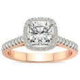 thumbnail image 1 of IGI Certified 3 Carat Cushion Shape Lab Grown Diamond Engagement Ring | 14K Rose Gold | Glowing Globe Halo Diamond Ring | FG-VS1-VS2 Quality Friendly Diamonds, 1 of 6