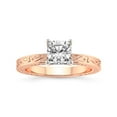 thumbnail image 1 of IGI Certified 3 Carat Cushion Shape Lab Grown Diamond Engagement Ring | 14K Rose Gold | Ivory Vintage Solitaire Diamond Ring | FG-VS Quality Friendly Diamonds, 1 of 6