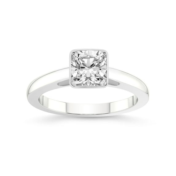 3 Carat | IGI Certified Cushion Shape Lab Grown Diamond Engagement Ring For Women |14K White Gold| Lab Created Bezel Set Solitaire Diamond Engagement Ring | FG-VS1-VS2 Quality