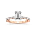 thumbnail image 1 of 3 Carat IGI Certified Emerald Shape Lab Grown Diamond Engagement Ring | 14K Rose Gold | Kylie Eternity Lab Diamond Ring | FG-VS1-VS2 Quality Friendly Diamonds, 1 of 1