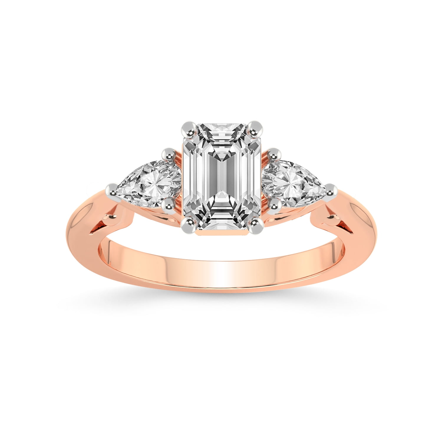3 Carat IGI Certified Emerald Shape Lab Grown Diamond Engagement Ring ...