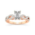 thumbnail image 1 of 3 Carat IGI Certified Emerald Shape Lab Grown Diamond Engagement Ring | 14K Rose Gold | Lorene Twisted Shank Lab Diamond Ring | FG-VS1-VS2 Quality Friendly Diamonds, 1 of 1