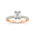 thumbnail image 1 of 3 Carat IGI Certified Emerald Shape Lab Grown Diamond Engagement Ring | 14K Rose Gold | Venetia Half Eternity Lab Diamond Ring | FG-VS1-VS2 Quality Friendly Diamonds, 1 of 1