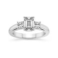 thumbnail image 1 of 3 Carat IGI Certified Emerald Shape Lab Grown Diamond Engagement Ring | 14K White Gold | Emery Three Stone With Cushion Shape Side Lab Diamond Ring | FG-VS1-VS2 Quality Friendly Diamonds, 1 of 5