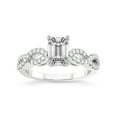 thumbnail image 1 of 3 Carat IGI Certified Emerald Shape Lab Grown Diamond Engagement Ring | 14K White Gold | Lorene Twisted Shank Lab Diamond Ring | FG-VS1-VS2 Quality Friendly Diamonds, 1 of 1