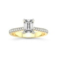 thumbnail image 1 of 3 Carat IGI Certified Emerald Shape Lab Grown Diamond Engagement Ring | 14K Yellow Gold | Amy Tapered Eternity Lab Diamond Ring | FG-VS1-VS2 Quality Friendly Diamonds, 1 of 5