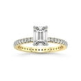 thumbnail image 1 of 3 Carat IGI Certified Emerald Shape Lab Grown Diamond Engagement Ring | 14K Yellow Gold | Claire Full Eternity Lab Diamond Ring | FG-VS1-VS2 Quality Friendly Diamonds, 1 of 1