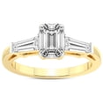 thumbnail image 1 of 3 Carat IGI Certified Emerald Shape Lab Grown Diamond Engagement Ring | 14K Yellow Gold | Madison Three Stone Side Baguette Diamond Lab Diamond Ring | FG-VS1-VS2 Quality Friendly Diamonds, 1 of 5