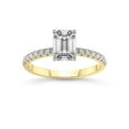 thumbnail image 1 of 3 Carat IGI Certified Emerald Shape Lab Grown Diamond Engagement Ring | 14K Yellow Gold | Olivia Secret Halo Lab Diamond Ring | FG-VS1-VS2 Quality Friendly Diamonds, 1 of 5