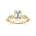 thumbnail image 1 of 3 Carat | IGI Certified Emerald Shape Lab Grown Diamond Engagement Ring For Women 14K Yellow Gold | Lab Created Everly Vintage Bezel Diamond Engagement Ring | FG-VS1-VS2 Quality, 1 of 1