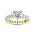 thumbnail image 1 of 3 Carat IGI Certified Heart Shape Lab Grown Diamond Engagement Ring | 14K Yellow Gold | Celeste Side Oval Diamond Eternity Lab Diamond Ring | FG-VS1-VS2 Quality Friendly Diamonds, 1 of 5