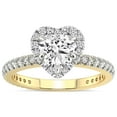 thumbnail image 1 of 3 Carat IGI Certified Heart Shape Lab Grown Diamond Engagement Ring | 14K Yellow Gold |Klarissa Halo Diamond Eternity Lab Diamond Ring | FG-VS1-VS2 Quality Friendly Diamonds, 1 of 5
