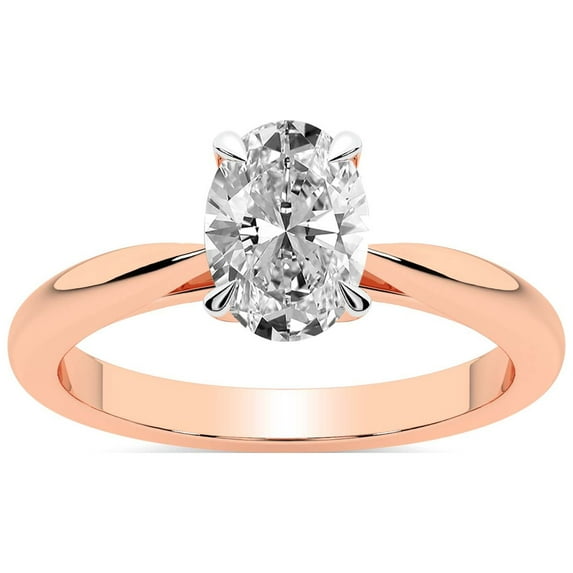 3 Carat IGI Certified Oval Shape Lab Grown Diamond Engagement Ring | 14K Rose Gold | Azalea Classic Solitaire Diamond Ring | FG-VS1-VS2 Quality Friendly Diamonds