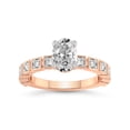 thumbnail image 1 of 3 Carat IGI Certified Oval Shape Lab Grown Diamond Engagement Ring | 14K Rose Gold | Cheryl Side Stone Lab Diamond Ring | FG-VS1-VS2 Quality Friendly Diamonds, 1 of 5