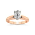 thumbnail image 1 of 3 Carat IGI Certified Oval Shape Lab Grown Diamond Engagement Ring | 14K Rose Gold |Eloise Solitaire Knife Edge Lab Diamond Ring | FG-VS1-VS2 Quality Friendly Diamonds, 1 of 5
