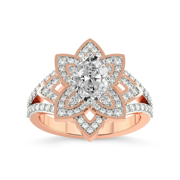 3 Carat IGI Certified Oval Shape Lab Grown Diamond Engagement Ring | 14K Rose Gold | Indigo Vintage Lab Diamond Ring | FG-VS1-VS2 Quality Friendly Diamonds