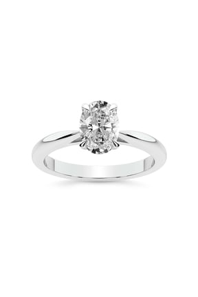 3 Carat IGI Certified Oval Shape Lab Grown Diamond Engagement Ring | 14K White Gold | Azalea Classic Solitaire Diamond Ring | FG-VS1-VS2 Quality Friendly Diamonds