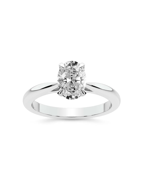 3 Carat IGI Certified Oval Shape Lab Grown Diamond Engagement Ring | 14K White Gold | Azalea Classic Solitaire Diamond Ring | FG-VS1-VS2 Quality Friendly Diamonds