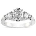 thumbnail image 1 of IGI Certified 3 Carat Oval Shape Lab Grown Diamond Engagement Ring | 14K White Gold | Della Three stone Pear Shape Side Lab Diamond Ring | FG-VS1-VS2 Quality Friendly Diamonds, 1 of 6