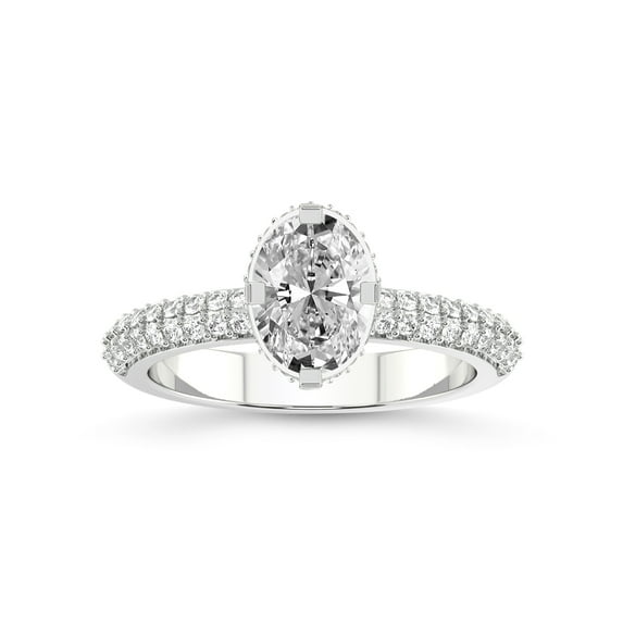 3 Carat IGI Certified Oval Shape Lab Grown Diamond Engagement Ring | 14K White Gold | Eloa Secret Halo Lab Diamond Ring | FG-VS1-VS2 Quality Friendly Diamonds