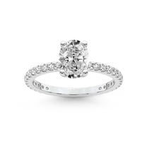 3 Carat IGI Certified Oval Shape Lab Grown Diamond Engagement Ring | 14K White Gold | Emily Eternity Lab Diamond Ring | FG-VS1-VS2 Quality Friendly Diamonds