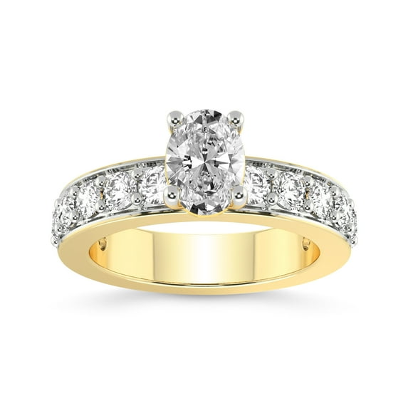 IGI Certified 3 Carat Oval Shape Lab Grown Diamond Engagement Ring | 14K White Gold | Adele Side Stone Lab Diamond Ring | FG-VS1-VS2 Quality Friendly Diamonds