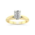 thumbnail image 1 of 3 Carat IGI Certified Oval Shape Lab Grown Diamond Engagement Ring | 14K Yellow Gold |Eloise Solitaire Knife Edge Lab Diamond Ring | FG-VS1-VS2 Quality Friendly Diamonds, 1 of 5