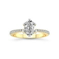 thumbnail image 1 of 3 Carat IGI Certified Oval Shape Lab Grown Diamond Engagement Ring | 14K Yellow Gold |Mereia Secret Halo Lab Diamond Ring | FG-VS1-VS2 Quality Friendly Diamonds, 1 of 5