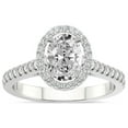 thumbnail image 1 of IGI Certified 3 Carat Oval Shape Lab Grown Diamond Engagement Ring | 14K White Gold |Glowing Globe Halo Diamond Ring | FG-VS1-VS2 Quality Friendly Diamonds, 1 of 6
