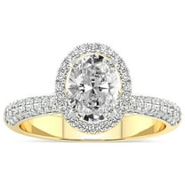 3 Carat | IGI Certified Oval Shape Lab Grown Diamond Engagement Ring For Women | 14K Yellow Gold | Lab Created Kathrine Halo Diamond Engagement Ring | FG-VS1-VS2 Quality