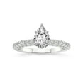 thumbnail image 1 of 3 Carat IGI Certified Pear Shape Lab Grown Diamond Engagement Ring | 14K White Gold | Atria Secret Double Halo Lab Diamond Ring | FG-VS1-VS2 Quality Friendly Diamonds, 1 of 5