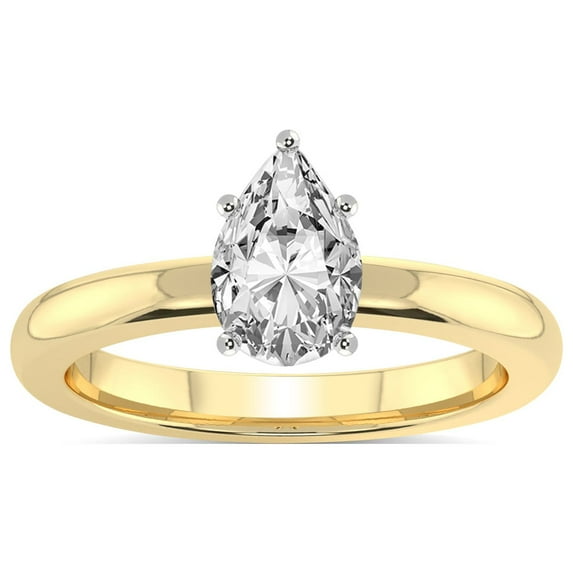 IGI Certified 3 Carat Pear Shape Lab Grown Diamond Engagement Ring | 14K White Gold |Quinn Solitaire Diamond Ring | FG-VS Quality Friendly Diamonds