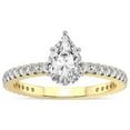 thumbnail image 1 of 3 Carat IGI Certified Pear Shape Lab Grown Diamond Engagement Ring | 14K Yellow Gold | Zoey Eternity Lab Diamond Ring | FG-VS1-VS2 Quality Friendly Diamonds, 1 of 5