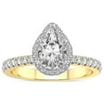 thumbnail image 1 of IGI Certified 3 Carat Pear Shape Lab Grown Diamond Engagement Ring | 14K Yellow Gold | Amarya Secret Double Halo Lab Diamond Ring | FG-VS1-VS2 Quality Friendly Diamonds, 1 of 7