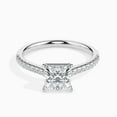 thumbnail image 1 of 3 Carat IGI Certified Princess Cut Lab Grown Diamond Engagement Ring for Women 10K White Gold | Stunning Solitaire with Accents Diamond Ring | Color E Clarity VVS2 Size 3 Diamond-Capitals., 1 of 9