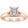thumbnail image 1 of IGI Certified 3 Carat Princess Shape Lab Grown Diamond Engagement Ring | 14K Rose Gold | Cathedral Split Shank Solitaire Diamond Ring | FG-VS1-VS2 Quality Friendly Diamonds, 1 of 6