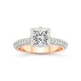 thumbnail image 1 of 3 Carat IGI Certified Princess Shape Lab Grown Diamond Engagement Ring | 14K Rose Gold | Eloa Secret Halo Lab Diamond Ring | FG-VS1-VS2 Quality Friendly Diamonds, 1 of 5